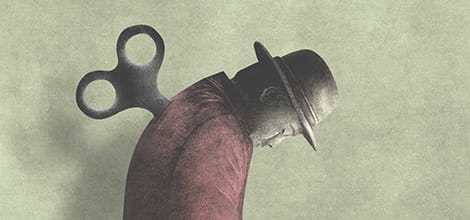 Clockwork man wound down